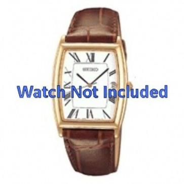 Bracelet de montre Seiko 7N32-0BV0 / SKK422P1 Cuir Brun 20mm